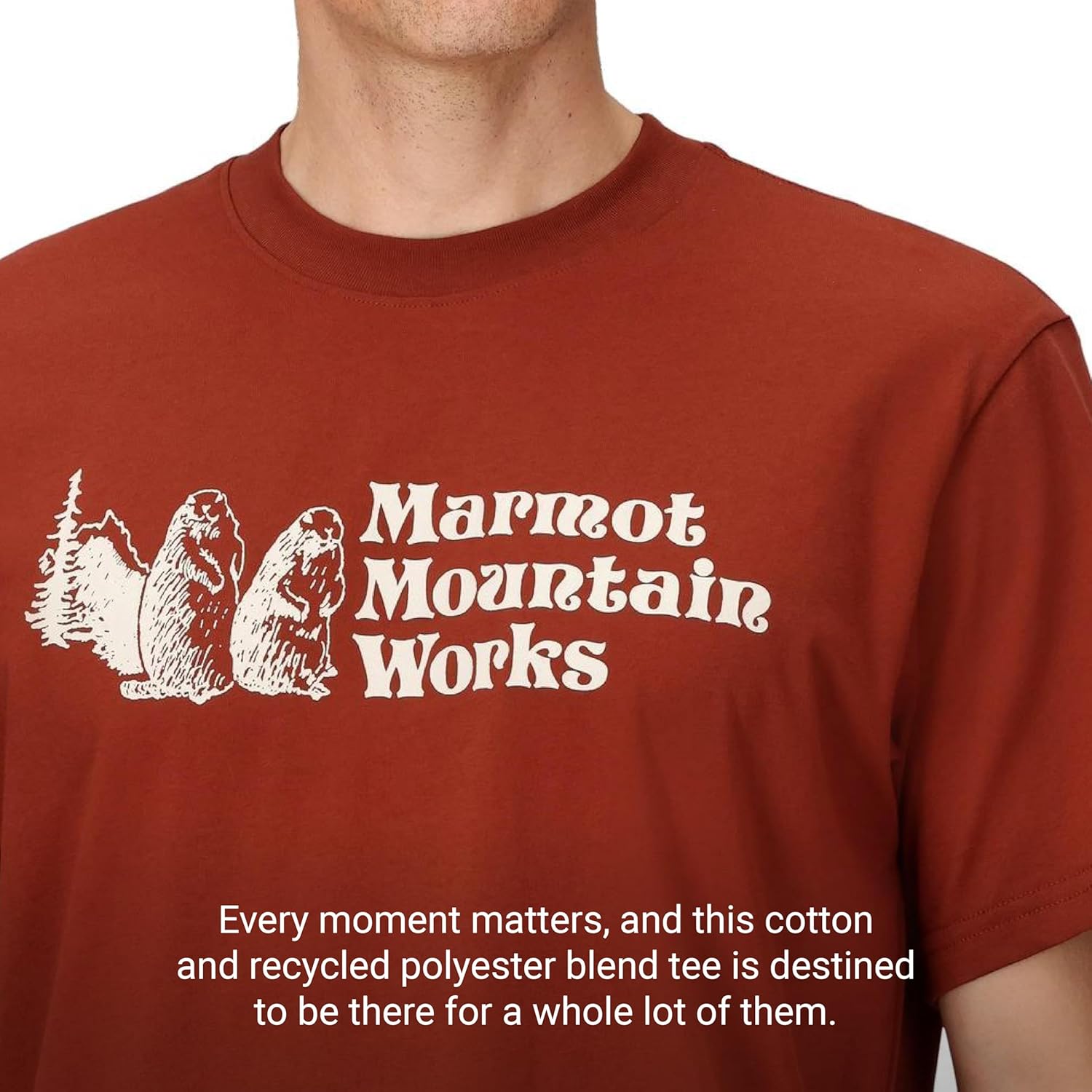 MARMOT Men's MMW Short-Sleeve Tee - Screen Printed Graphic on Soft, Breathable, Eco-Friendly Cotton/Poly Blend