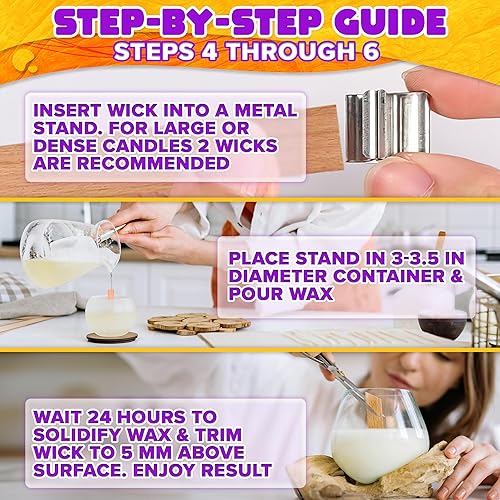 Miniatura 6 de Mechas de vela de madera para hacer velas, 100 piezas (50 juegos), mechas largas de madera para hacer velas de 5 x 0.52 pulgadas, para suministros