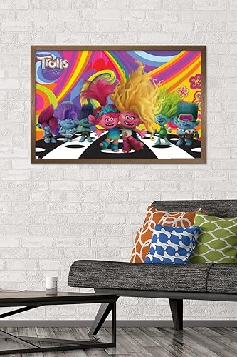 Miniatura 2 de Trends International Trolls Band Together - Póster de pared del universo, 22.37 x 34.00 pulgadas, versión enmarcada en bronce