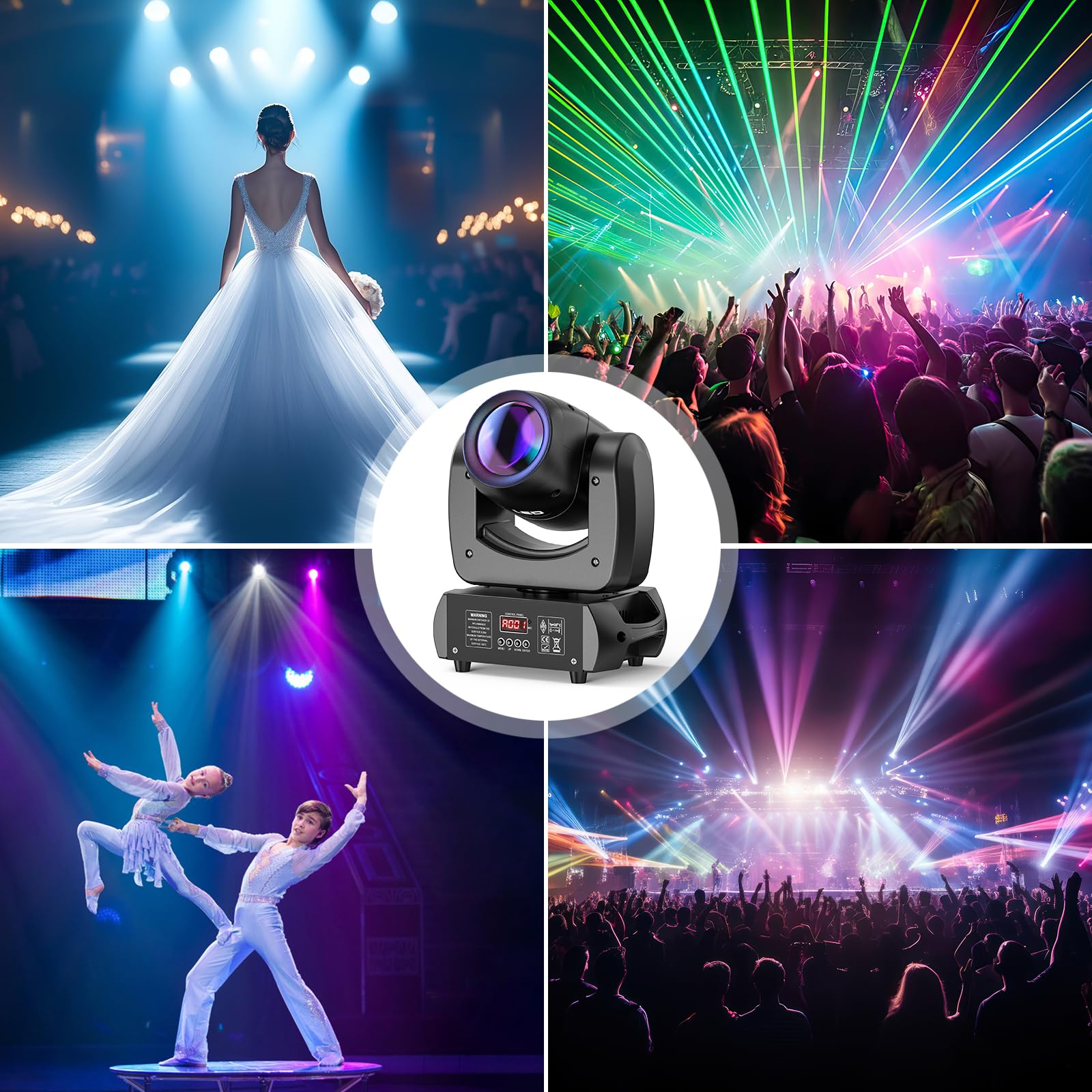 100W Teste Mobili RGBW Luci Discoteca Effetto DMX512 DJ Luci Spot Beam 18 Prisma per Feste di Matrimonio, Chiesa, Live band, Show bar, Discoteca