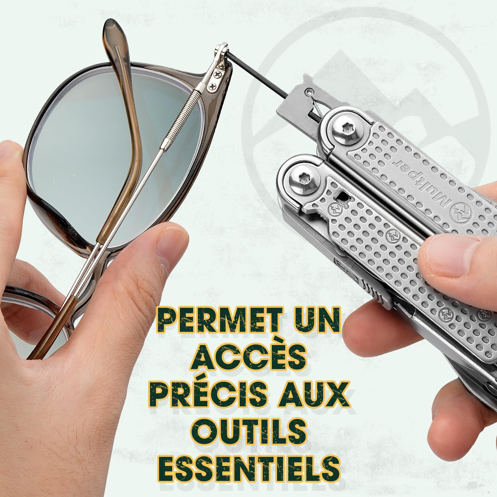 Multper Pince Multifonctions, Idee Cadeau Homme, Multitool, Outil Multifonction avec Couteau Damas, Tournevis, Ciseaux, Cadeaux Anniversaire Homme, Cadeau Fete des Peres