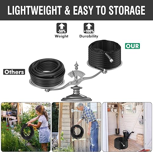 Miniatura 5 de Manguera de jardín de 50 pies, manguera de agua no expandible, manguera plana ligera, sin enredos y sin torceduras, fácil de almacenar, adecuada