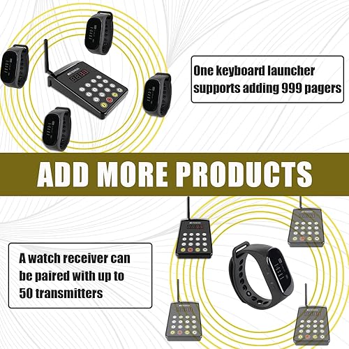 Miniatura 4 de Retekess TD154 Sistema de localización de restaurantes, sistema de camarero de paginación de cocina, un transmisor de camarero de paginación de