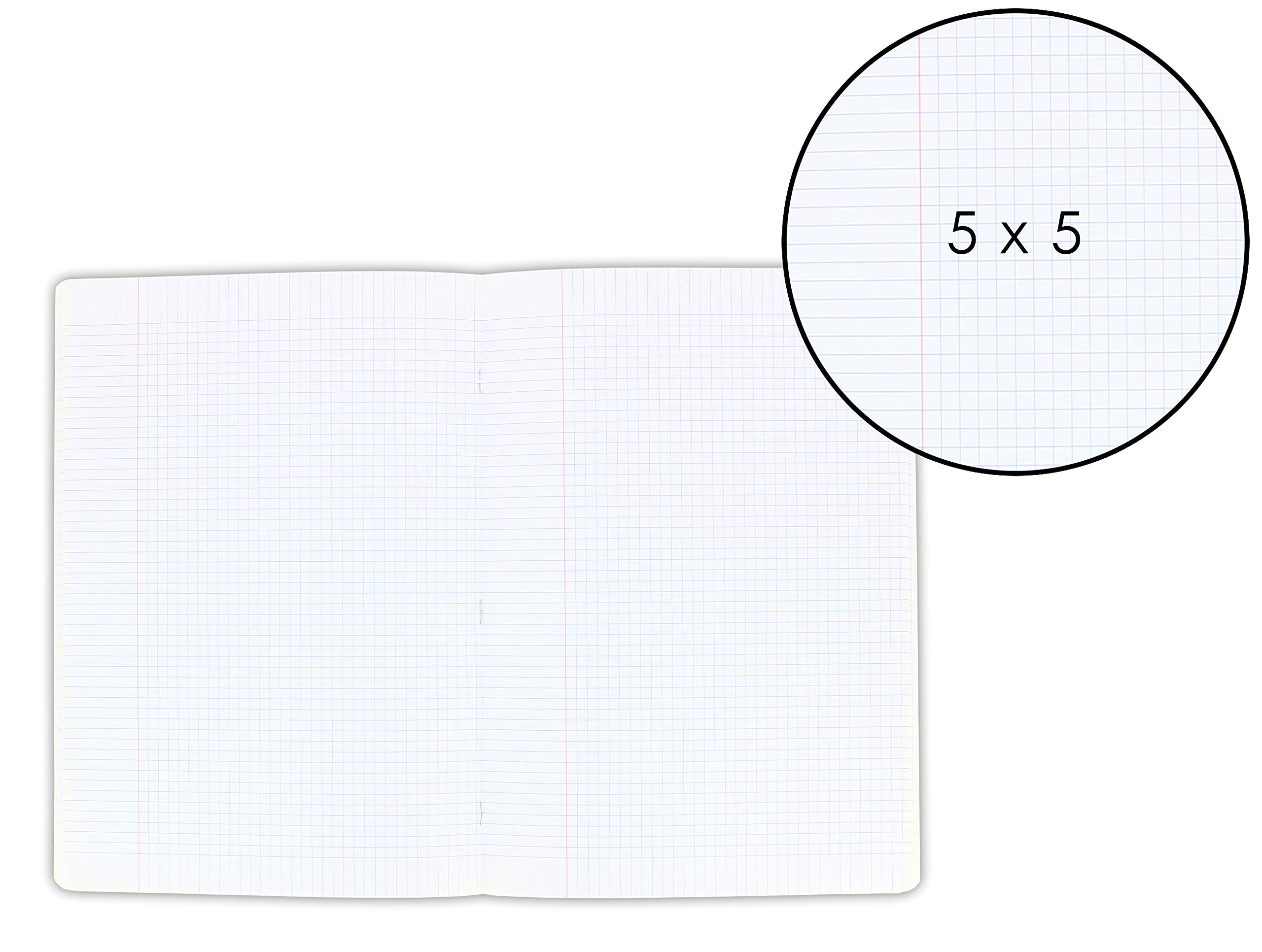 Oxford Classique – Lote de 10 cuadernos grapados grandes, 24 x 32 cm, 96 páginas pequeñas, 5 x 5 mm, colores surtidos