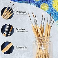 Vista 2 de Pinceles de pintura en miniatura, juego de 10 pinceles de pintura de detalles finos, pinceles pequeños para arte, manualidades, acrílico, acuarela