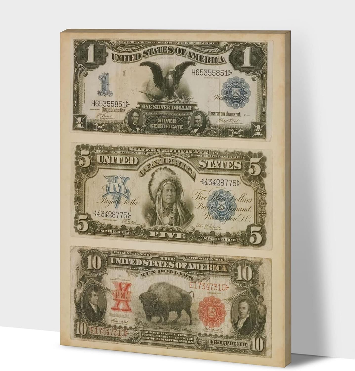 GUTTATY 100 Dollar Bills Framed Canvas Poster, Money Canvas