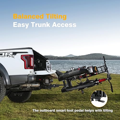 Miniatura 5 de Iron Pro - Soporte para bicicletas eléctricas de 200 libras con rampa para 2 bicicletas eléctricas, soporte para bicicletas de enganche para autos,