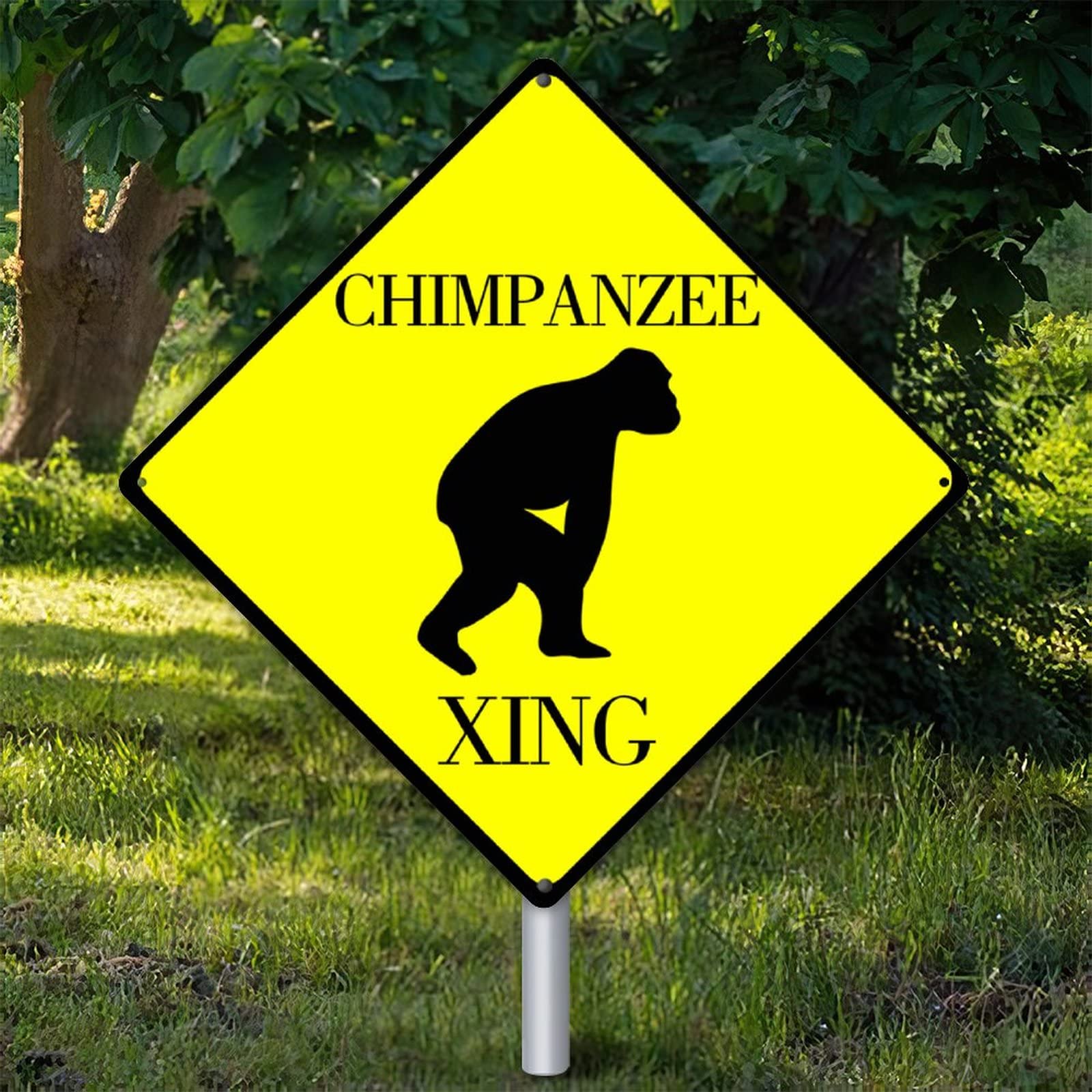 Plaque en métal Chimpanzé Xing idée cadeau originale panneau avertissement - 8