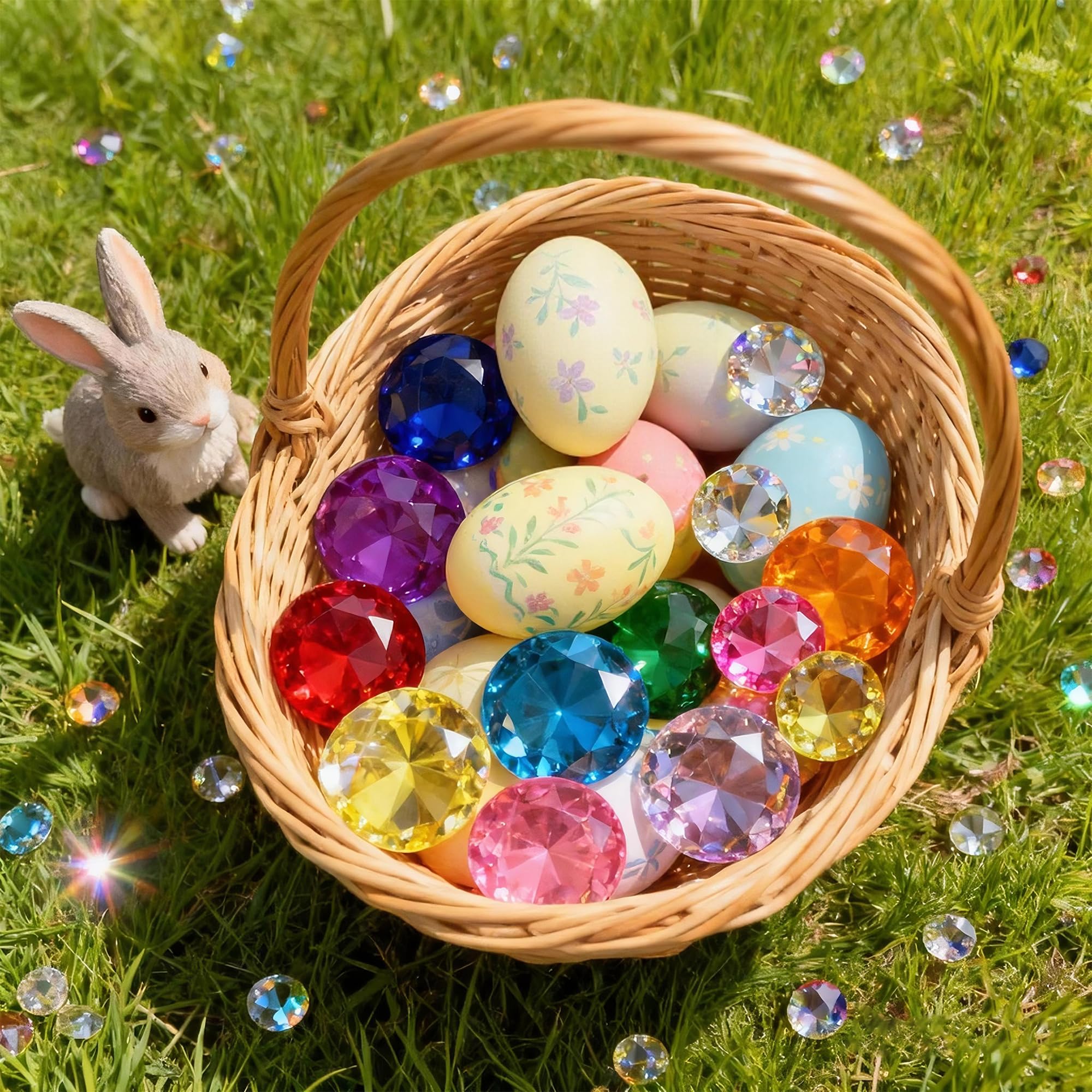 IVLWE Juguete De Diamantes De Colores – Set De 10 Gemas Acrílicas De 4 Cm Para Caza Del Tesoro, Buceo, Rellenos De Huevos De Pascua Y Fiestas