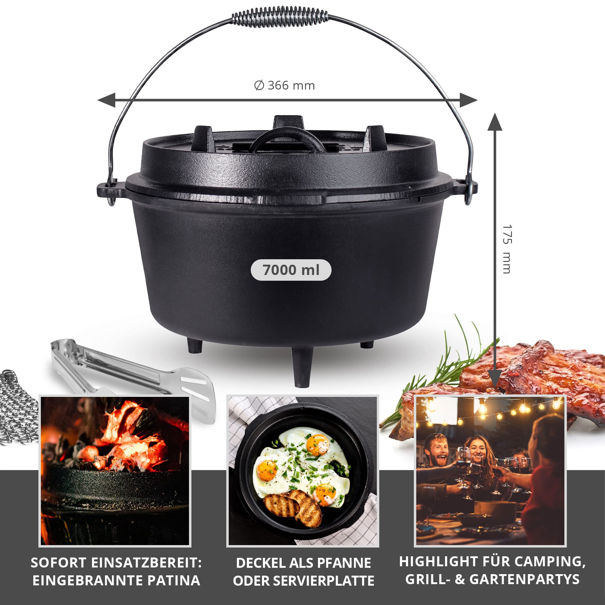 Set Accessori Barbecue Kyraton 9 Pezzi - Utensili Griglia In Acciaio Inox Con Manico Anti-calore - Foto 7