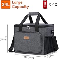 Vista 123 de Lifewit Bolsa de Almuerzo Mediana Aislada Caja de Almuerzo Hielera Suave Bolsa Refrigerante para Adultos Hombres Mujeres, Gris 12 Latas (9L)