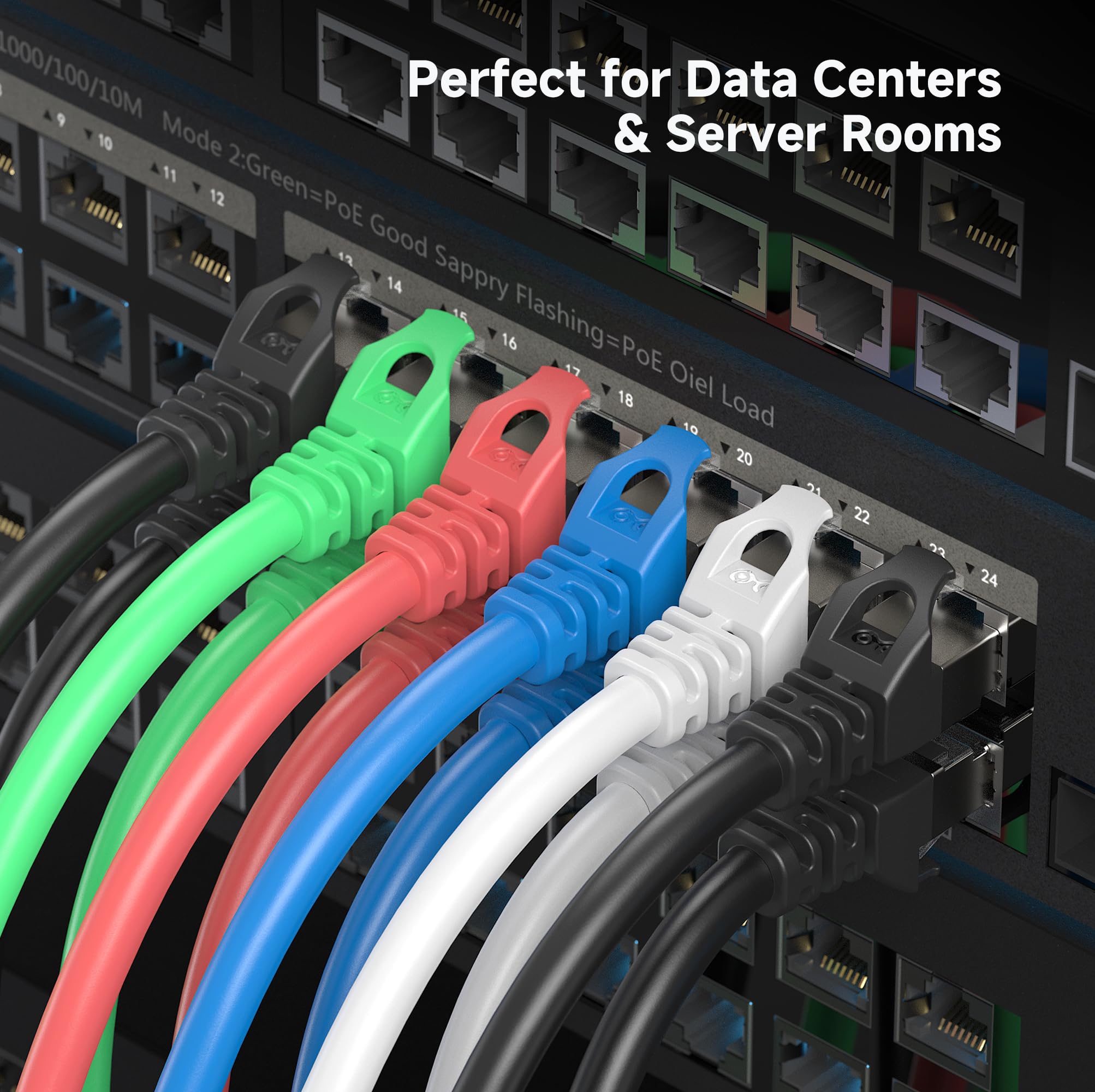 Cable Matters Cavo Ethernet Cat 6A schermato lungo da 10 Gbps, 61 m, cavo Cat 6A, cavo Cat6A, cavo Ethernet, rosso