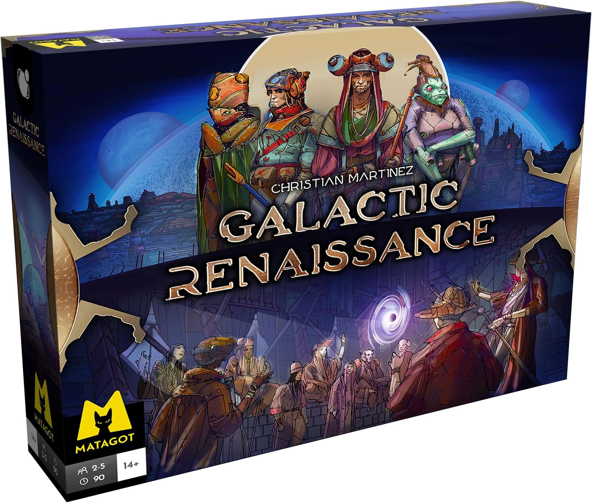 Galactic Renaissance Board Game - Immersive Sci-Fi Strategy, Explore and Conquer Planets, Ages 14+, 2-4 Players, 90 Min, Political Intrigue, Space Adventure