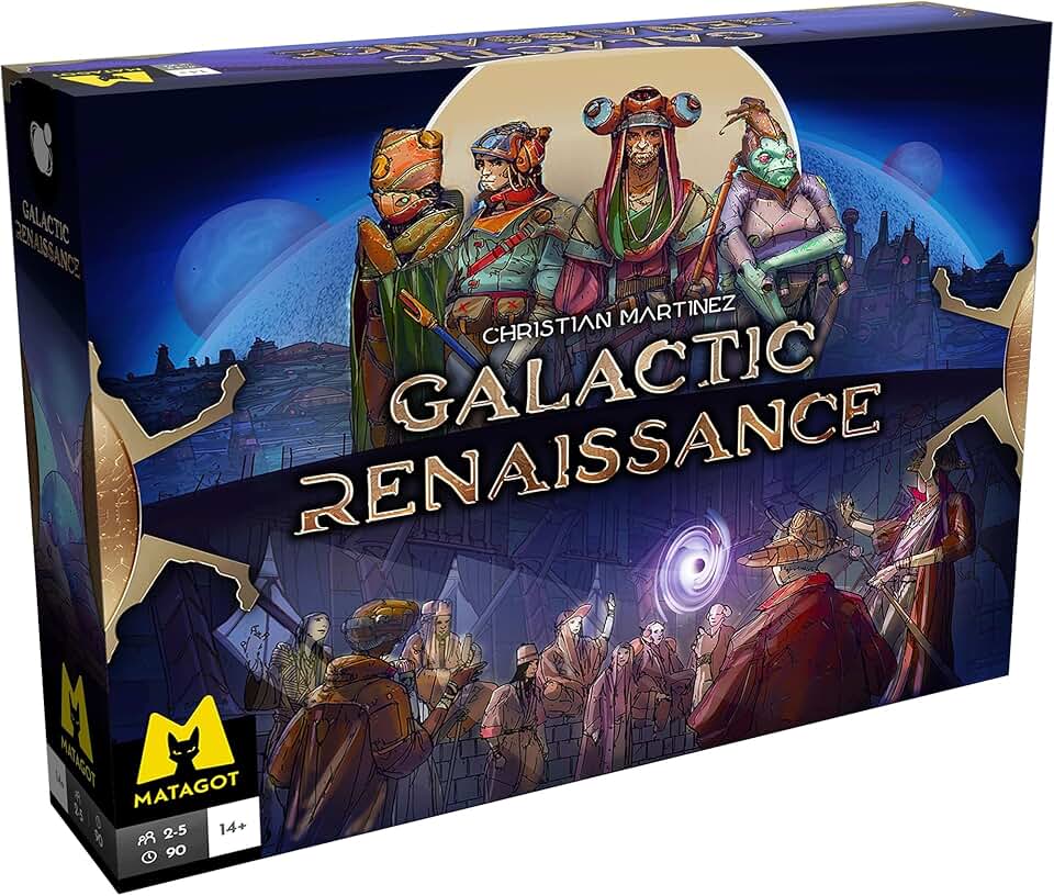 Galactic Renaissance Board Game - Immersive Sci-Fi Strategy, Explore and Conquer Planets, Ages 14+, 2-4 Players, 90 Min, Political Intrigue, Space Adventure
