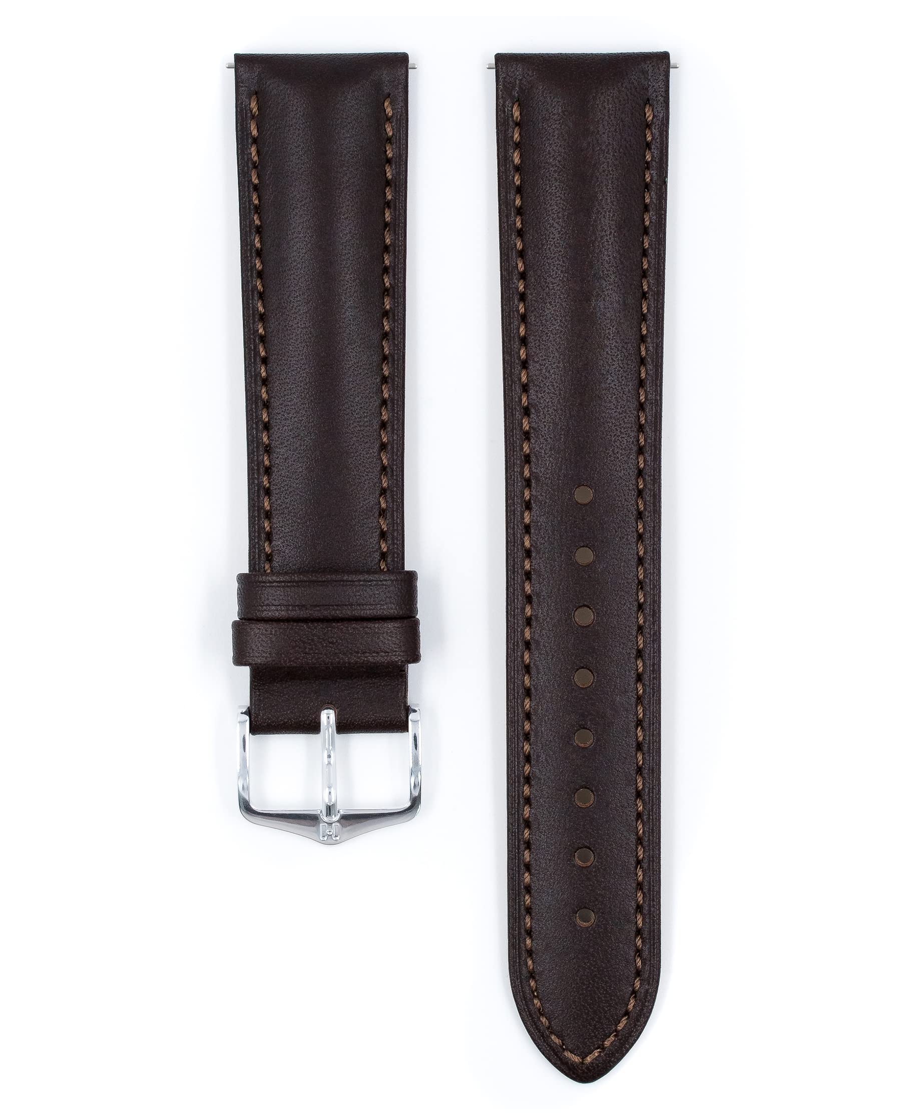 Hirsch Unisex Uhrenarmband Kalbsleder Modell Kent 20 mm Braun