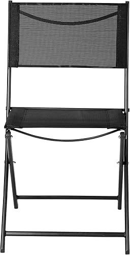 Miniatura 9 de Flash Furniture Brazos - Sillas plegables comerciales para interiores y exteriores, respaldosasientos Flex Comfort, marcos de metal, diseño plegable