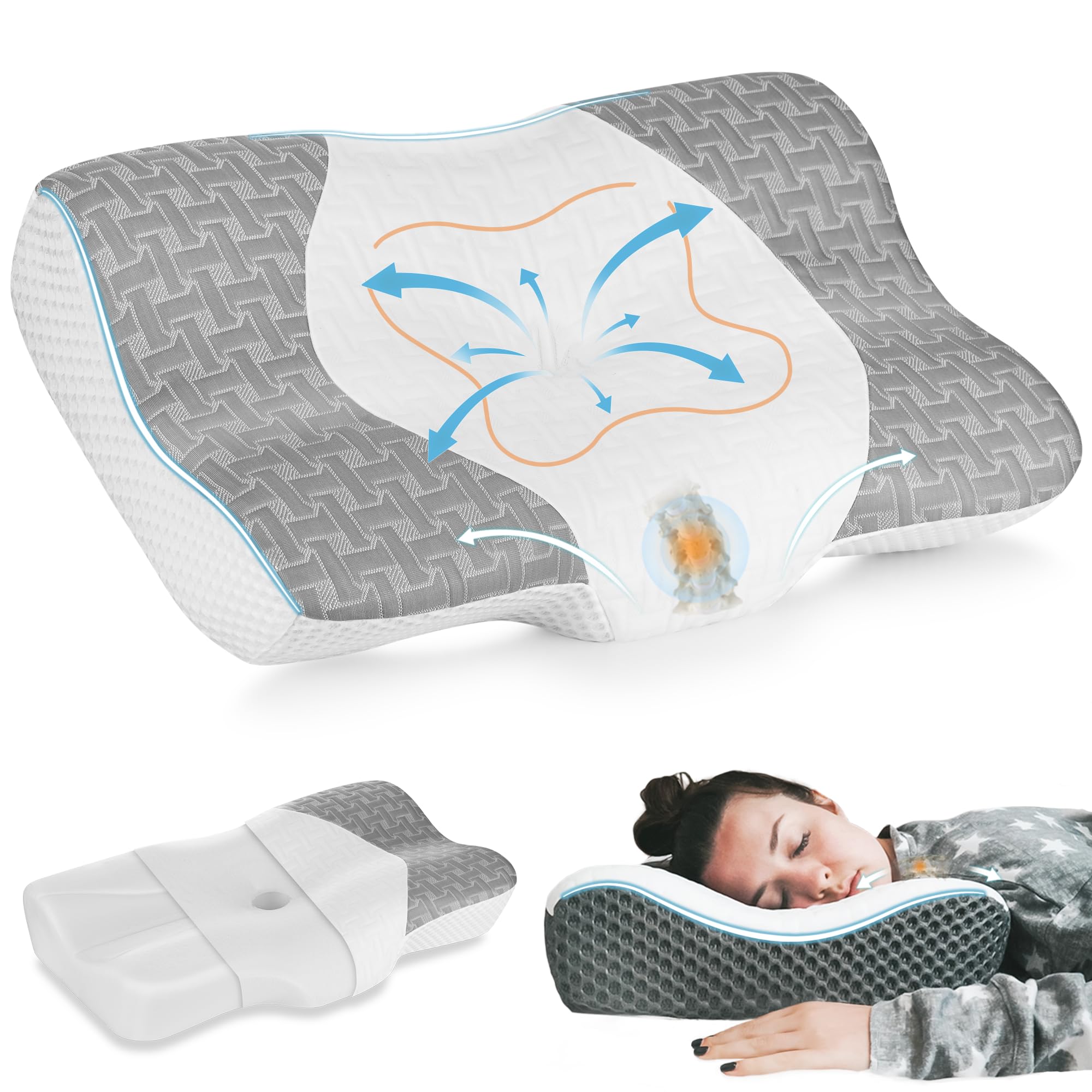 Elviros Cervical Memory Foam Pillow