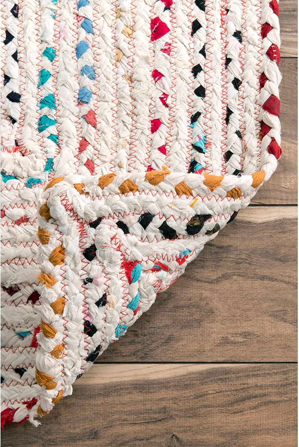 Tapis carré en Coton tissé à la Main pour Salon (120 x 120 cm)