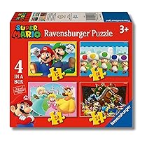 Ravensburger – Puzzles Super Mario | Puzzle Bambini | Puzzle Bambini 3 Anni O Più | 4 In A Box Puzzles 12-16-20-24 Pezzi | Dimensione 19x14cm | Regalo Bambino 3 Anni O Più