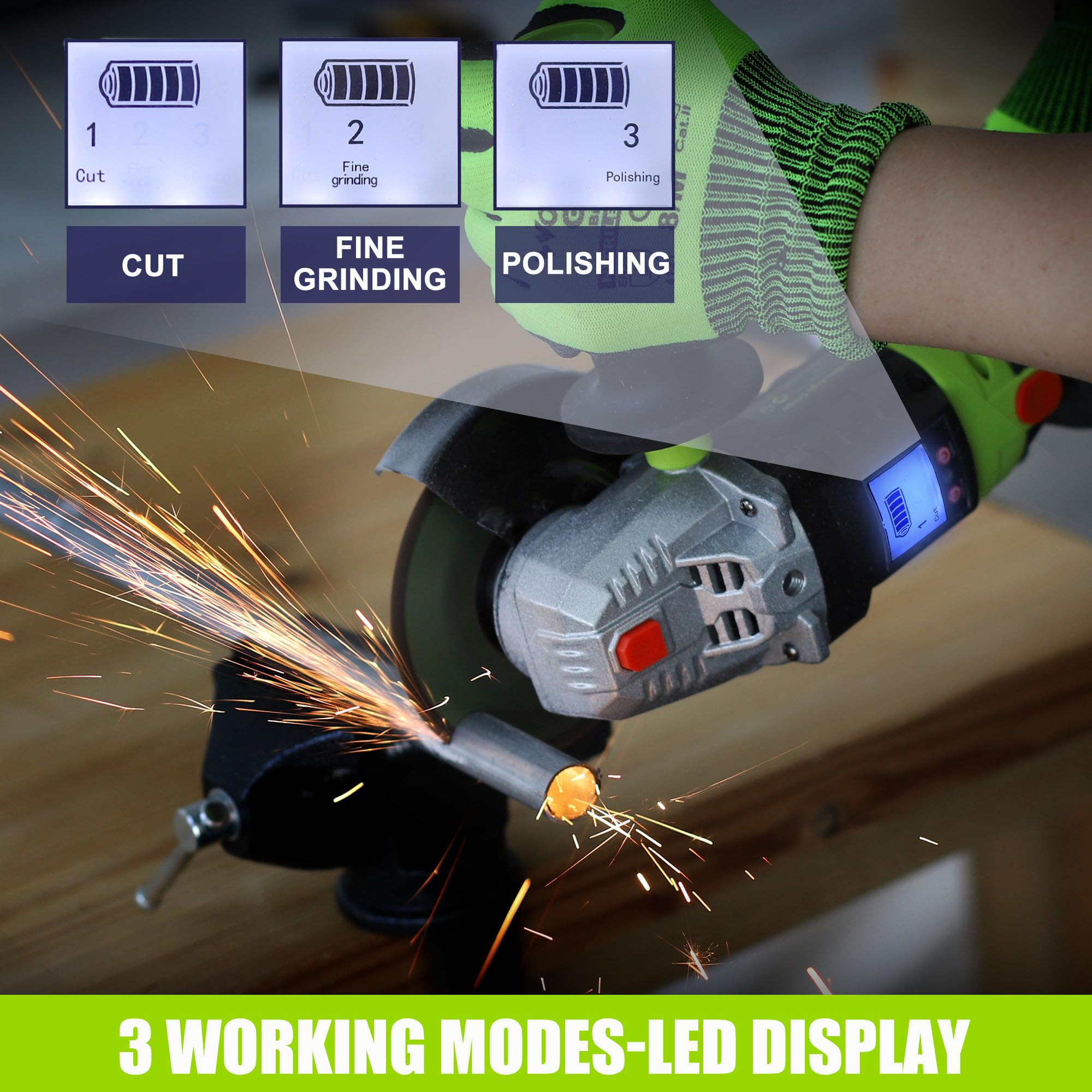 FASTPRO 20V 4.0Ah Angle Ginder, Brushless 4-1/2 in. Cut-off