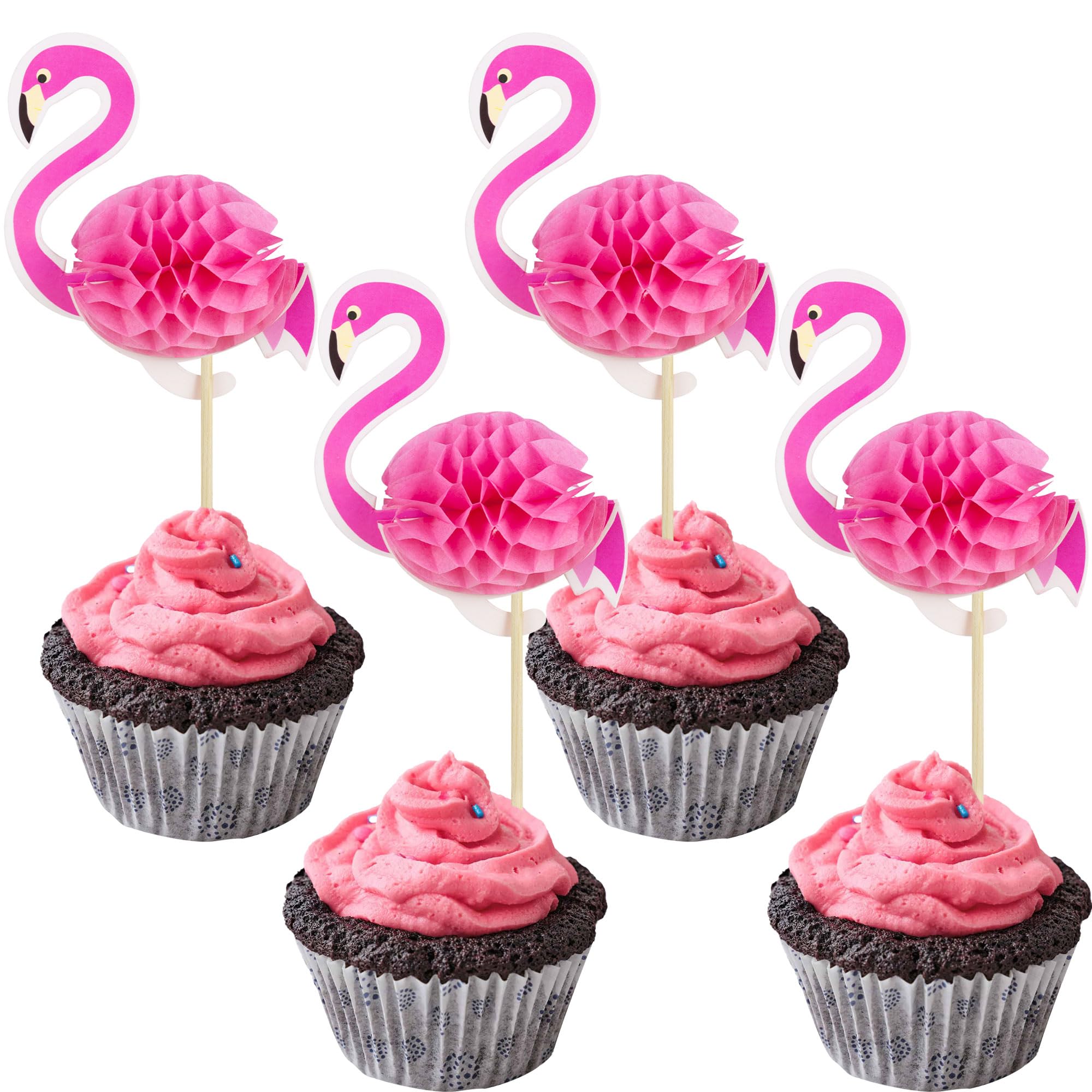 Amazon.com: Ephlyn 24pcs 3D Flamingo Cupcake Toppers, Tropical