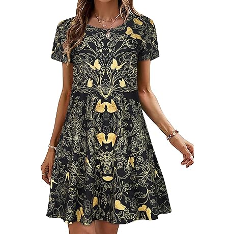 Summer Dresses for Women Casual Tunic Dress with Pockets