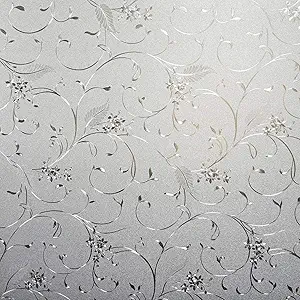 Niviy Static Cling Non-Adhesive Window Film Frosted Glass Film Bathroom Door Glass Decoration Window Film Privacy Covering (35.4"x 118")