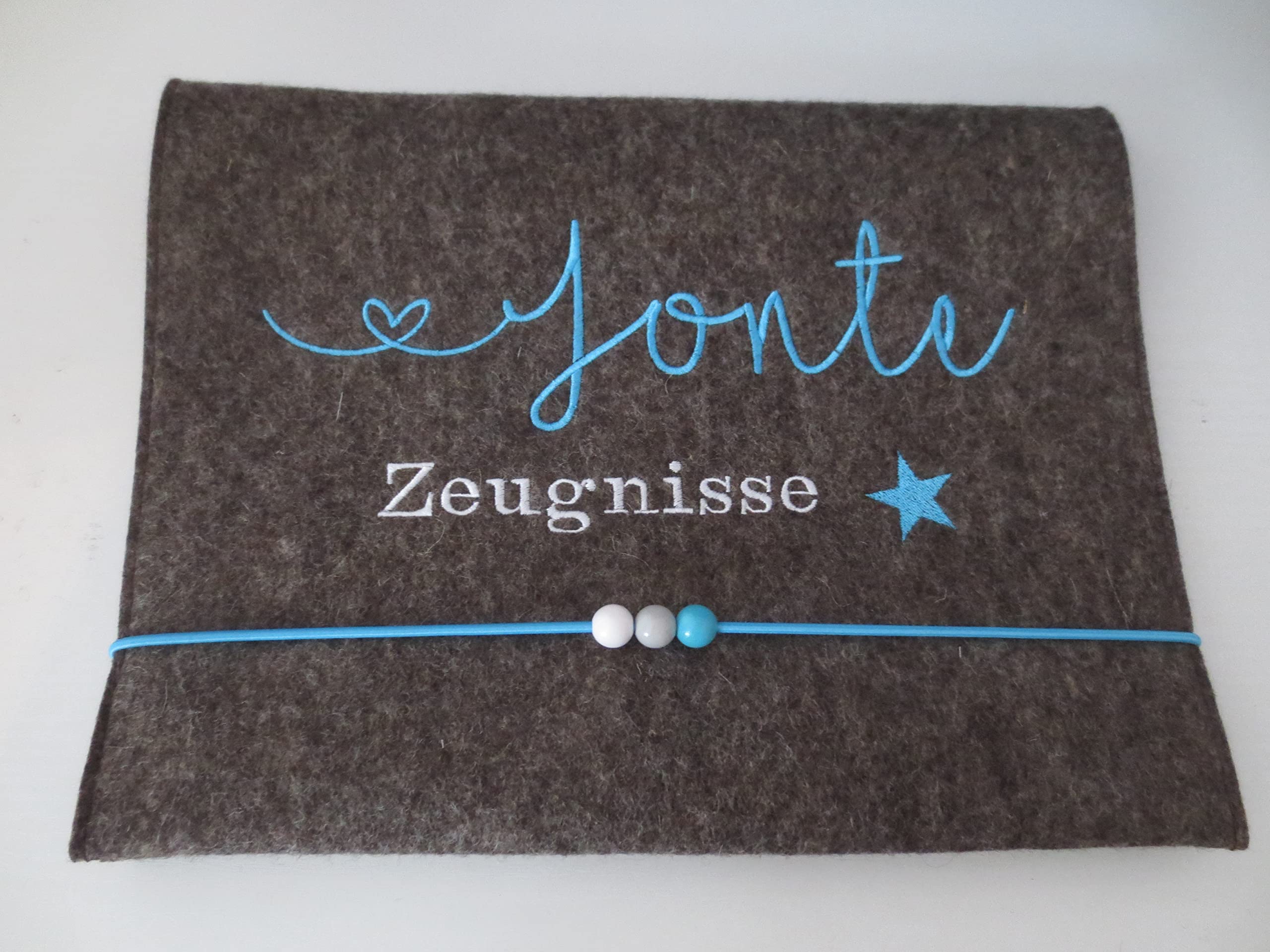 Zeugnismappe Wollfilz Mappe Zeugnisse DIN A4 Grundschule Schule"Stern"
