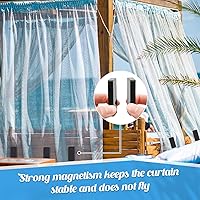 Vista 6 de 16 piezas de pesas para cortinas al aire libre, resistentes e impermeables, magnéticas, para decoración del hogar, cortinas de ducha, cortina Negro