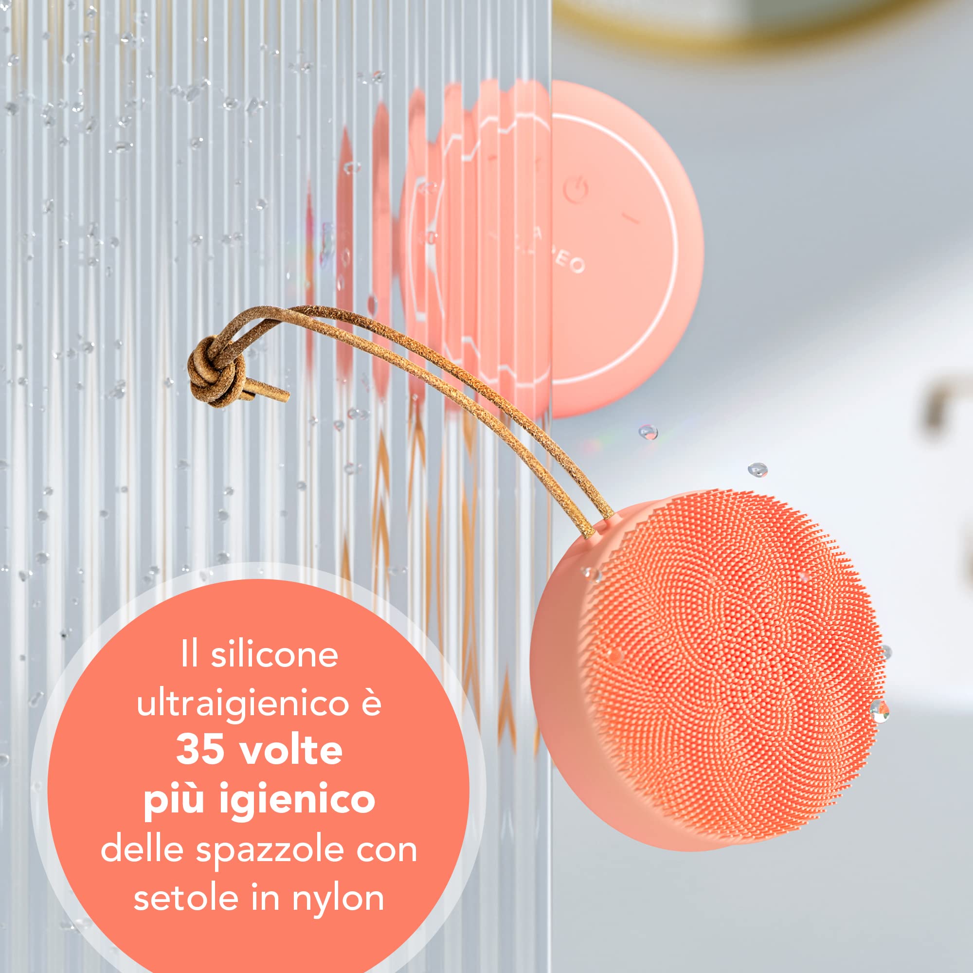 FOREO LUNA 4 body, spazzola corpo massaggiante, Dispositivo detergente ed esfoliante corpo, Scrub corpo per peli incarniti, Trattamento per linfodrenaggio, Ricaricabile con USB, Peach Perfect | Spazzola Corpo, Scrubber, Spazzola Esfoliante, Drenaggio Linf