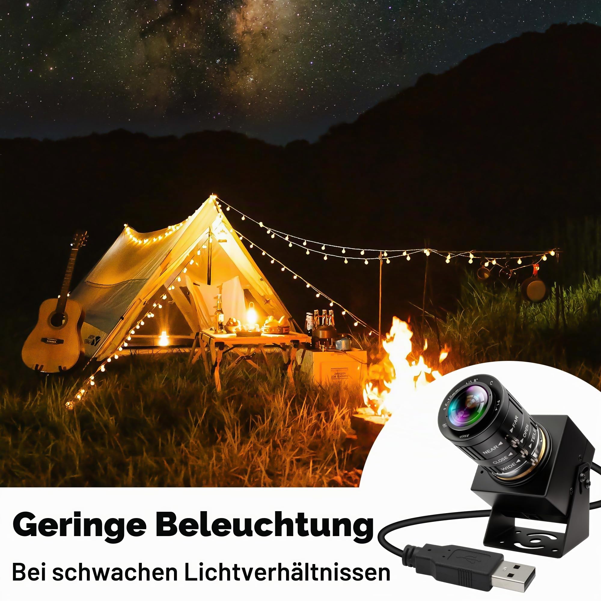 ELP 120fps USB Kamera 4K High Speed ​​Webcam Golfschwungkamera 12MP mit 3-Fach manuellem optischem Zoomobjektiv Lightburn Kamera Plug and Play für Raspberry Pi Windows Linux Mac OS