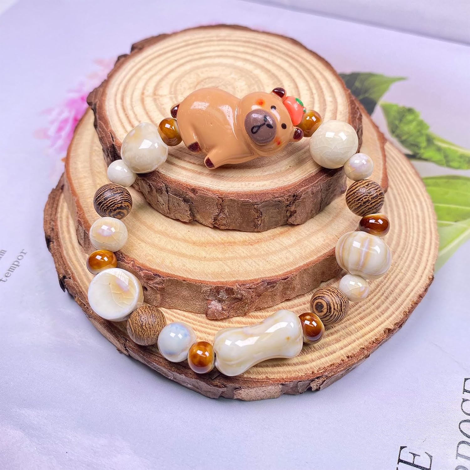 Capybara Gifts Capybara Bracelet Jewelry Bohemian Ceramic Adjustable Cord Bracelet Bestie Daughter Sister Gifts - Image 4