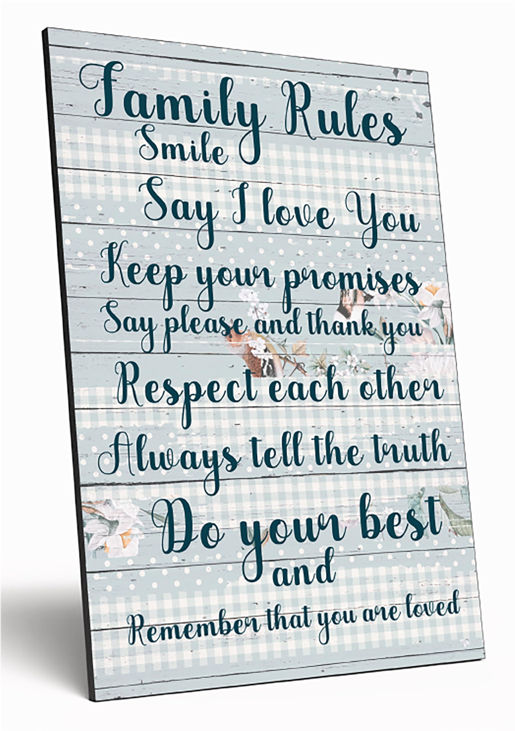 The Plum Penguin Blue Motivational Wall Art Sign Plaque Inspire Every Day Vibrant Print Family Rules A4 Wooden Home Décor Uplifting Decoration