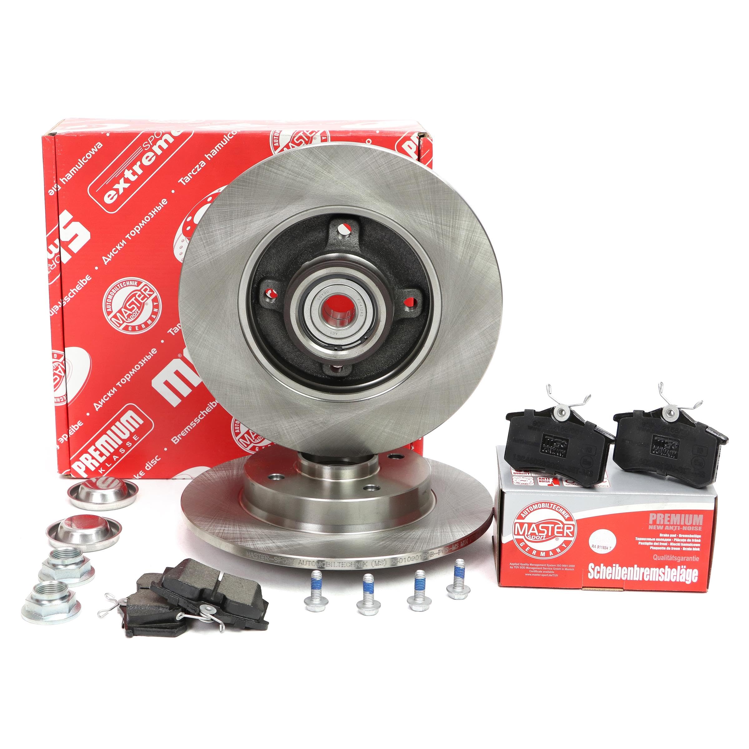 Bremsenset Hinten Ø249mm - Bremsscheiben und Beläge Kompatibel mit PEUGEOT 307 CC 3B 307 3A/C 307 SW 3H 307 Break 3E, CITROËN C4 I LC