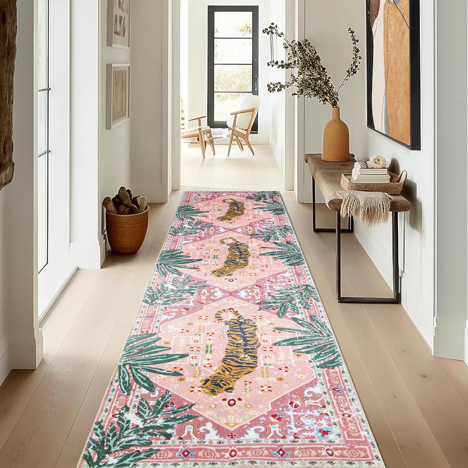 Amazon.com: Aldopein Oriental Tropical Hallway Runner Rug 2x6