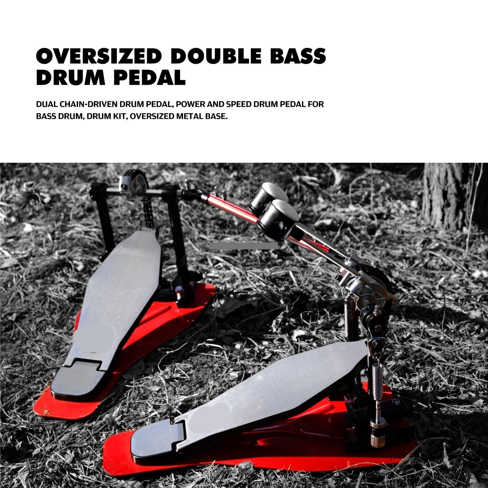 Pédale double chaîne, transmission directe, arbre, pédale de grosse caisse, percussion, for longboard Pour Jeu De Grosse Caisse Et Batterie éLectronique