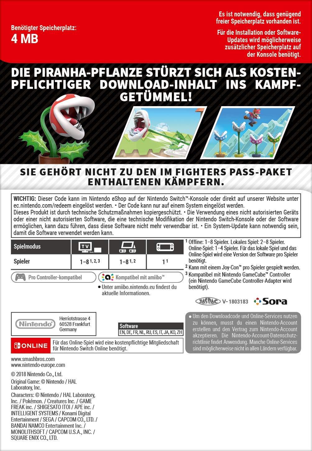 Smash Bros. Ultimate Piranha-Pflanze | Nintendo Switch - Download Code