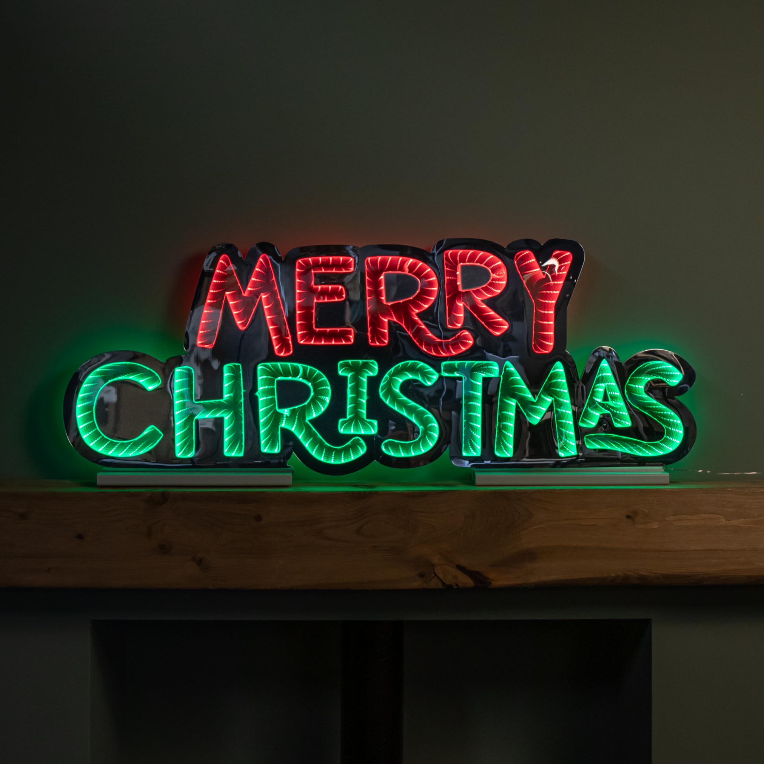 Samuel Alexander 1m Merry Christmas Infinity Light - Red & Green LEDs