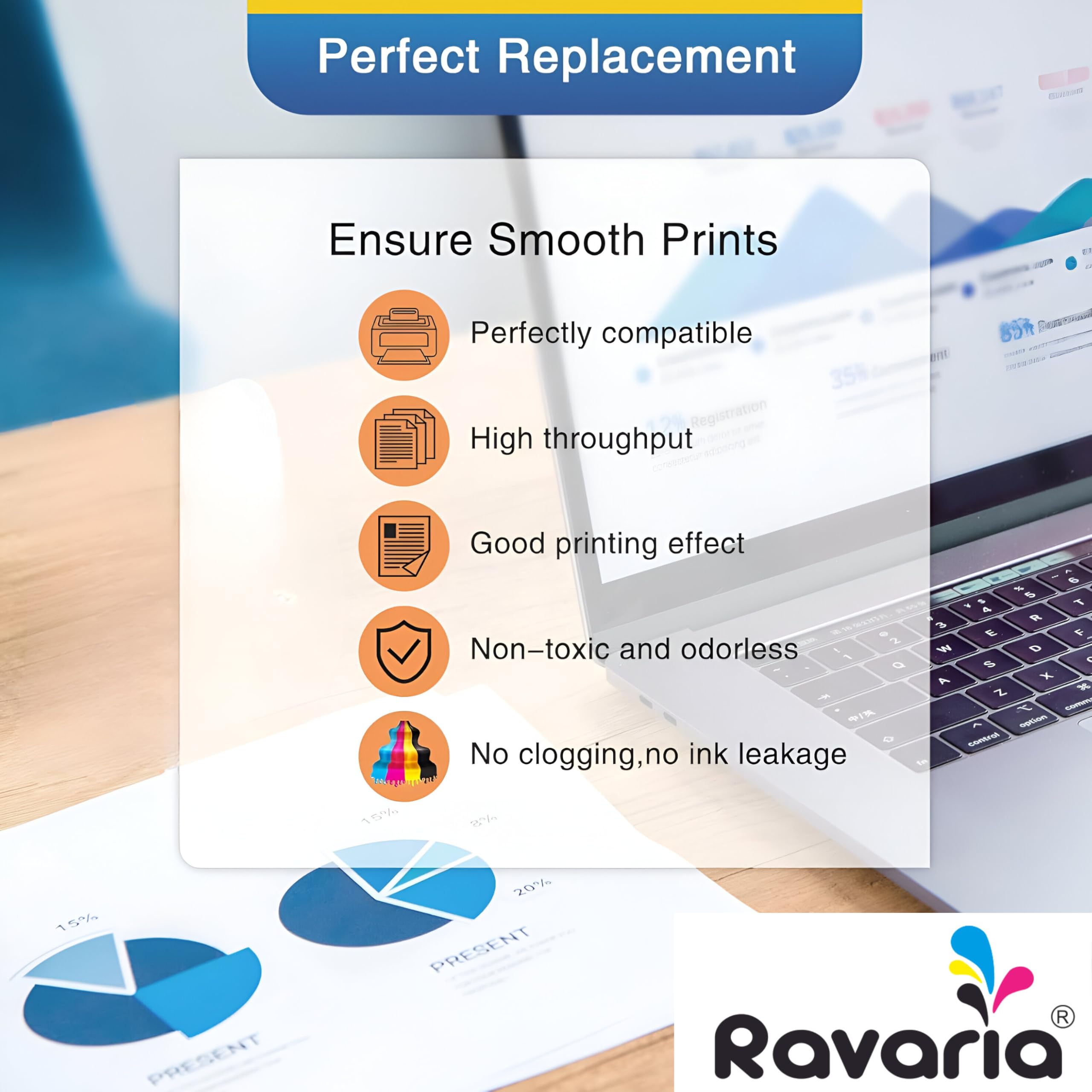 Ravaria T673 Compatible Refill Ink for EP L805 L800 L1800 L810 L850 Printer (T673 Black Ink 4 Pcs) 3
