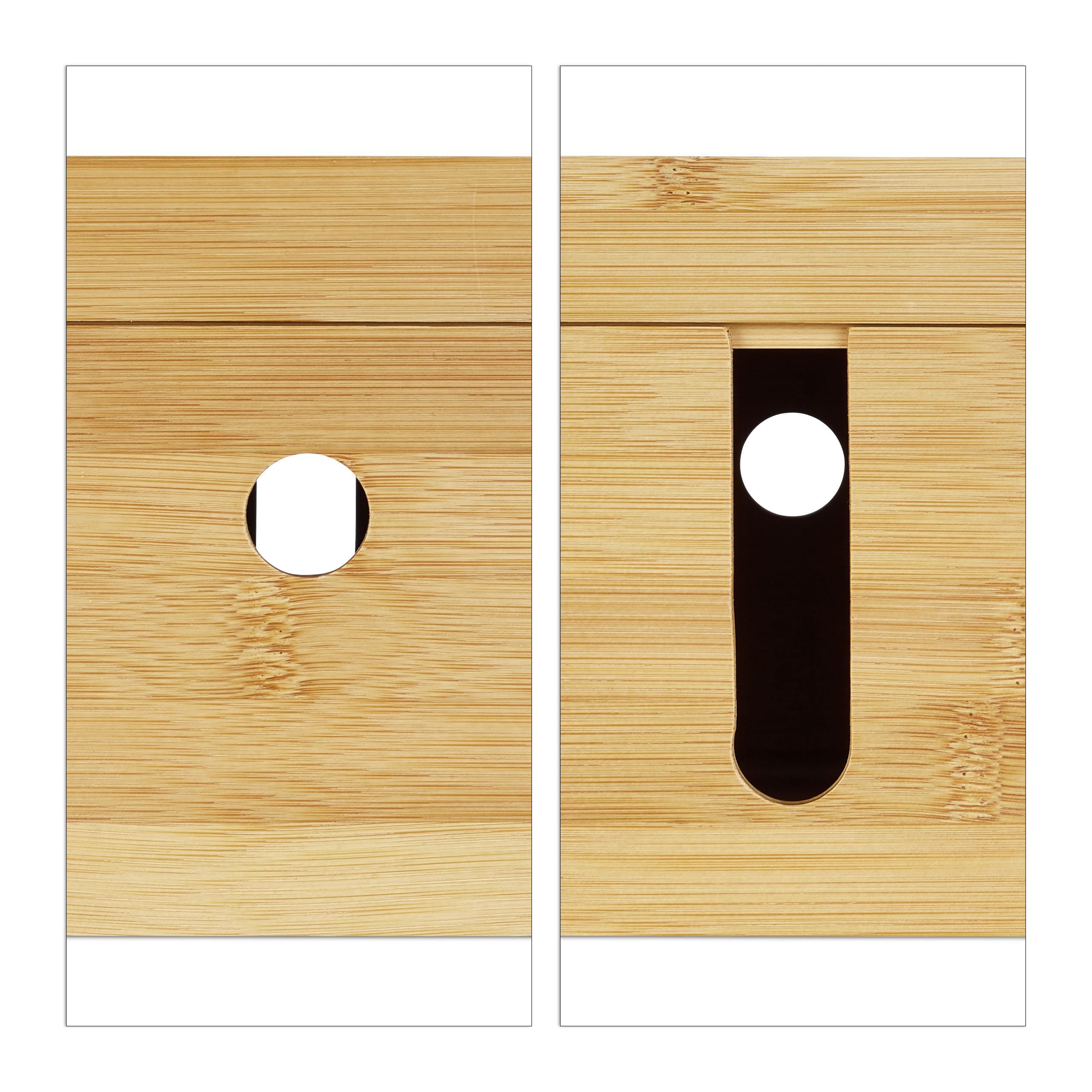 Relaxdays Portaoggetti Ricarica Multipla, Nascondi Cavi, Compatto, Universale, Pratico, HxLxP: 14 x 25,5 x 14 cm, legno