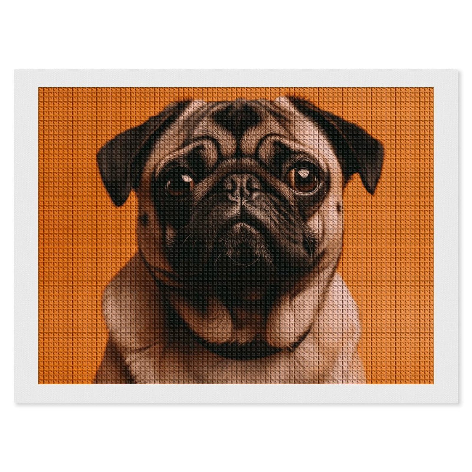 NONHAI Diamond Painting Kits for Adults - DIY Diamond Art Kits for Beginners - Full 5D Paint Drill Diamond Dots Paintings- A Pug Diamonds Pictures Gem Art and Craft Wall Decor 12"x16"