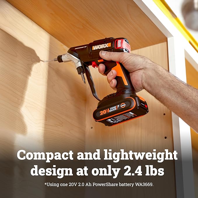 Taladro Atornillador WORX WX177L.2 Inalámbrico 20V 445 in·lb Sin Escobillas miniatura 7