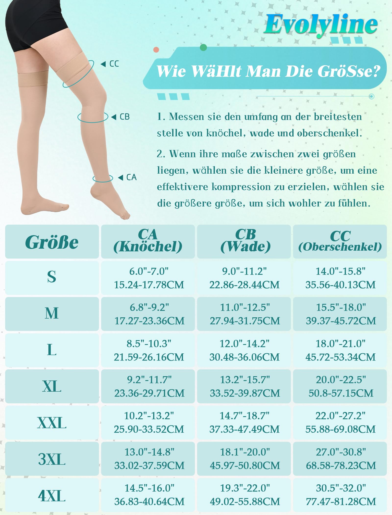 20-30 mmHg Bas de compression médicale pour homme et femme Classe 2 Bas de contention longs à la cuisse Bout fermé Chaussettes de compression avec bande en silicone pour varices, œdèmes, vol