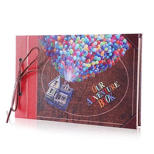 Pulaisen Our Adventure Book [Upgrade] Pixar Up Handmade DIY Family Scrapbook with Colorful Cover,Great Gift for Thanksgiving Day, Christmas, Anniversary, Family Memory,Wedding,Birthday,Valentines Day