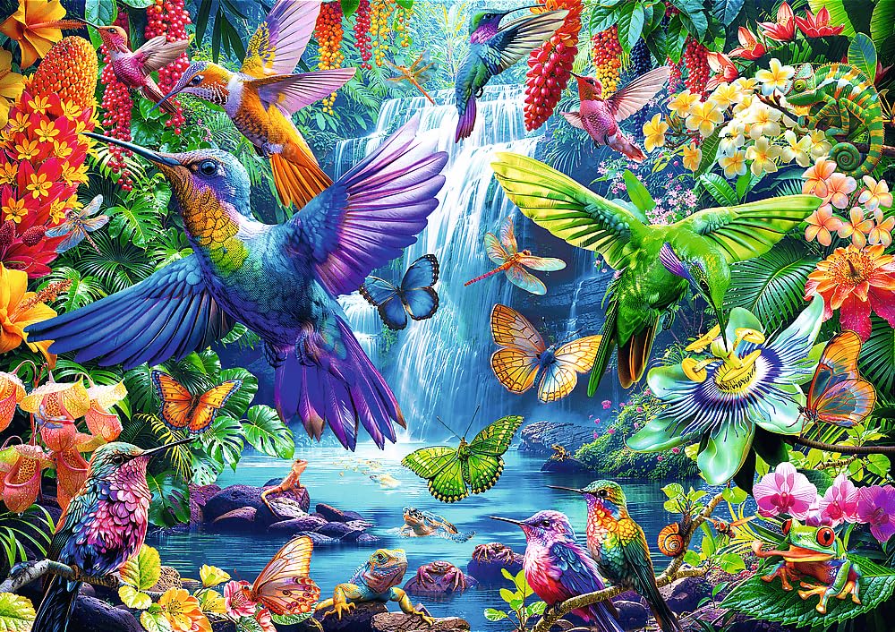 Trefl 10880 Tropical Hummingbird 1000 Pieces DIY Puzzle with Birds Creative Entertainment for Adults and Children from 12 Years, Multicoloured, 10880