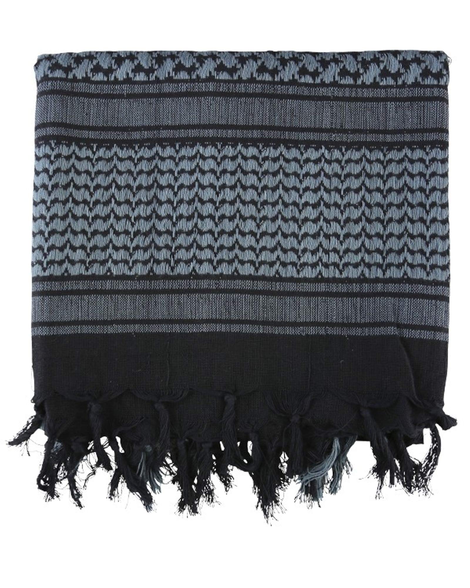 viz-uk wear COTTON ARABIC COMBAT ARMY MILITARY SAS RETRO DESERT COTTON SHEMAGH ARAB SCARF (BLACK/GREY)
