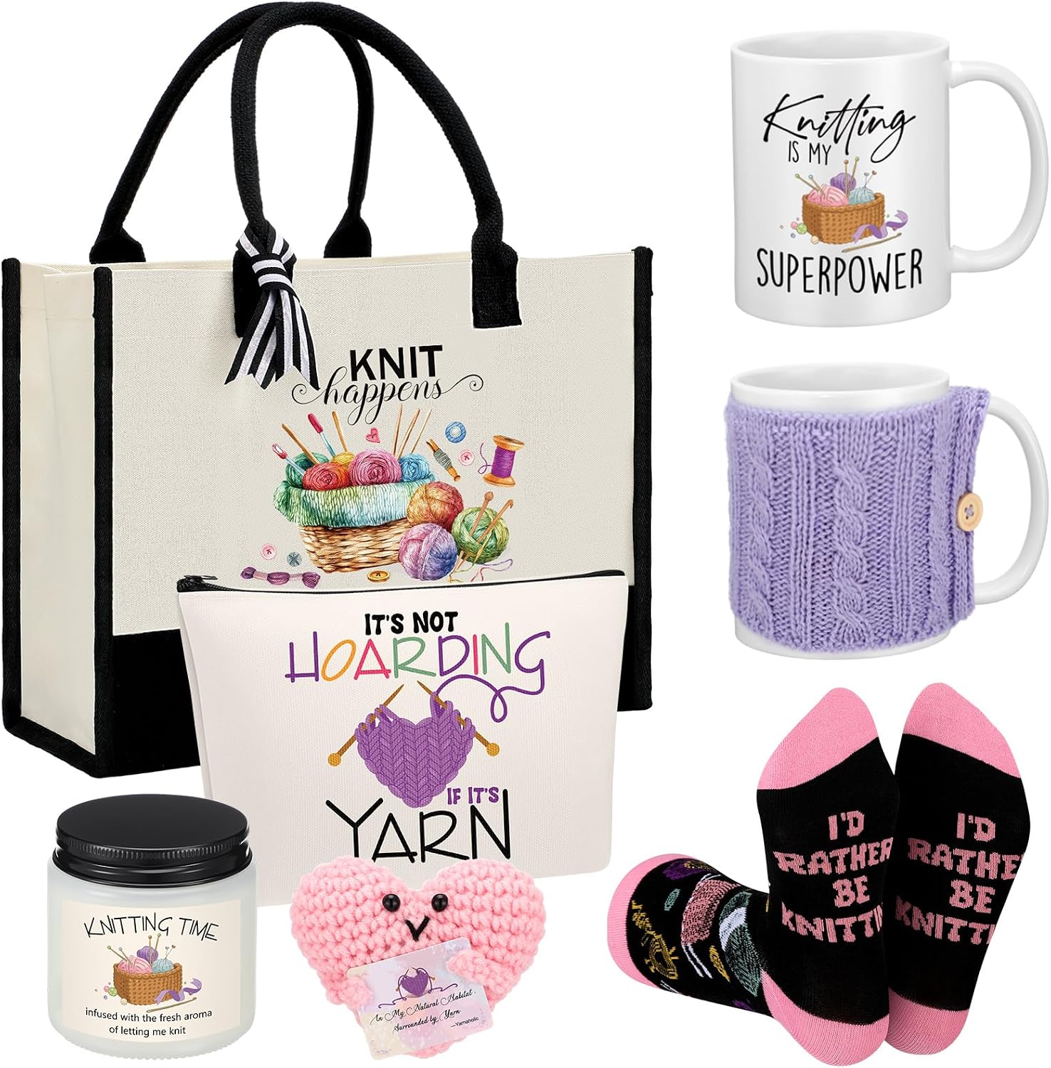 Amylove 8 Pcs Crochet Gifts Set for Women Knitting Gifts Set