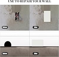 Vista 5 de Frienda Placa de pared de goma autoadhesiva de 5 x 3 pulgadas, placa de pared en blanco sin tornillos, cubierta de orificio de parche decorativa