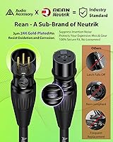 Vista 2 de Cables XLR 25 pies 2 Pack, 20 AWG, Cable de micrófono trenzado de nylon reforzado con Kevlar, Conectores Rean chapados en oro profesionales