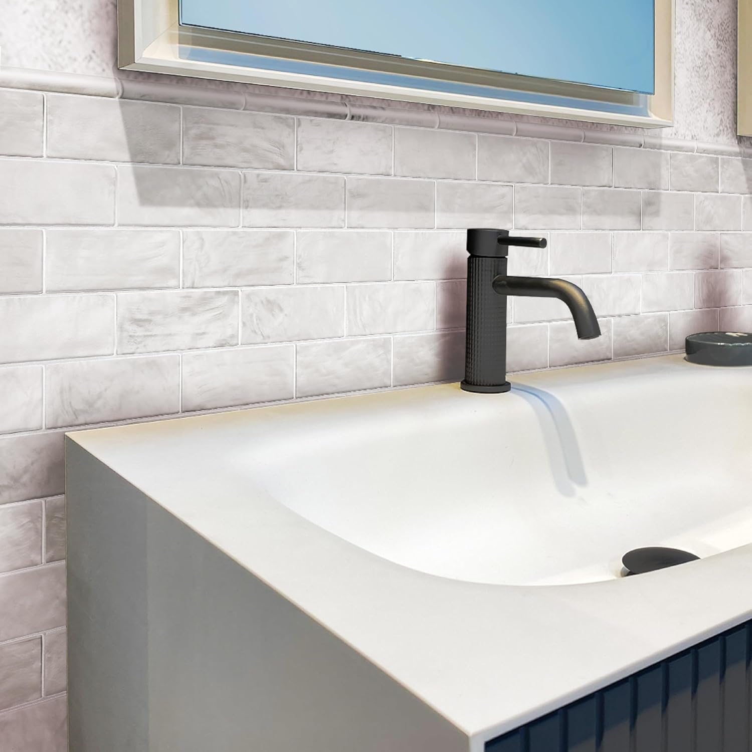 Apollo Tile 38-Pack 2.5 x 8-in. White Polished and Honed Ceramic Subway Wall Tile at 5.38 sq. ft. Per Case APLEC74, Ideal Home Improvement Ceramic Tile for Kitchen, Bathroom, and Backsplash